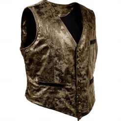 Rococo Baroque Victorian Vest Waistcoat West Cowboy Solid Color Fancy Dress Men's Carnival Carnival Event / Party Bachelorette Party Adults' Vest Spring Fall Winter