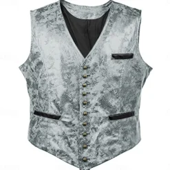 Rococo Baroque Victorian Vest Waistcoat West Cowboy Solid Color Fancy Dress Men's Carnival Carnival Event / Party Bachelorette Party Adults' Vest Spring Fall Winter