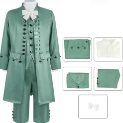 Rococo Baroque Victorian Outfits Solid Colored Fancy Dress Men's Royal Halloween Carnival Performance Party Masquerade Adults' Coat Vest Shirt All Seasons