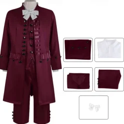 Rococo Baroque Victorian Outfits Solid Colored Fancy Dress Men's Royal Halloween Carnival Performance Party Masquerade Adults' Coat Vest Shirt All Seasons