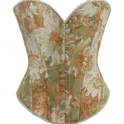 Rococo Overbust Corset Masquerade Overbust Corset Cosplay Tummy Control Push Up Jacquard Jacquard Fancy Dress Women's Royal Masquerade Party Carnival of Venice Adults' Corset