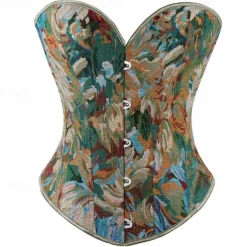 Rococo Overbust Corset Masquerade Overbust Corset Cosplay Tummy Control Push Up Jacquard Jacquard Fancy Dress Women's Royal Masquerade Party Carnival of Venice Adults' Corset