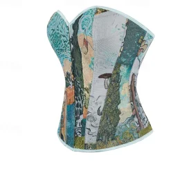 Rococo Overbust Corset Masquerade Overbust Corset Cosplay Tummy Control Push Up Jacquard Jacquard Fancy Dress Women's Royal Masquerade Party Carnival of Venice Adults' Corset
