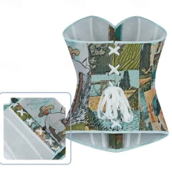 Rococo Overbust Corset Masquerade Overbust Corset Cosplay Tummy Control Push Up Jacquard Jacquard Fancy Dress Women's Royal Masquerade Party Carnival of Venice Adults' Corset