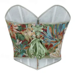 Rococo Overbust Corset Masquerade Overbust Corset Cosplay Tummy Control Push Up Jacquard Jacquard Fancy Dress Women's Royal Masquerade Party Carnival of Venice Adults' Corset