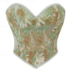 Rococo Overbust Corset Masquerade Overbust Corset Cosplay Tummy Control Push Up Jacquard Jacquard Fancy Dress Women's Royal Masquerade Party Carnival of Venice Adults' Corset