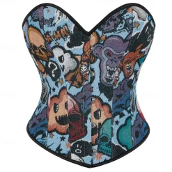 Rococo Overbust Corset Masquerade Overbust Corset Cosplay Tummy Control Push Up Jacquard Jacquard Fancy Dress Women's Royal Masquerade Party Carnival of Venice Adults' Corset