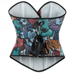 Rococo Overbust Corset Masquerade Overbust Corset Cosplay Tummy Control Push Up Jacquard Jacquard Fancy Dress Women's Royal Masquerade Party Carnival of Venice Adults' Corset