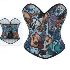 Rococo Overbust Corset Masquerade Overbust Corset Cosplay Tummy Control Push Up Jacquard Jacquard Fancy Dress Women's Royal Masquerade Party Carnival of Venice Adults' Corset