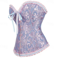 Rococo Punk & Gothic Medieval Overbust Corset Lingerie Bustier Zip-Up 12 Plastic Bones Fancy Dress Women's Royal Wedding Wedding Guest Carnival of Venice Adults' Corset