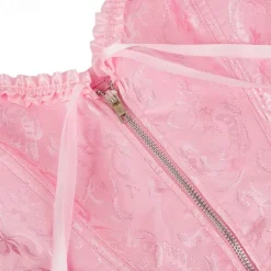 Rococo Punk & Gothic Medieval Overbust Corset Lingerie Bustier Zip-Up 12 Plastic Bones Fancy Dress Women's Royal Wedding Wedding Guest Carnival of Venice Adults' Corset