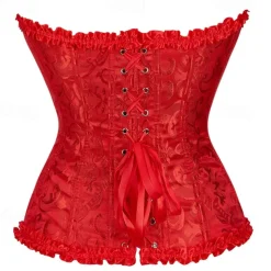 Rococo Punk & Gothic Medieval Overbust Corset Lingerie Bustier Zip-Up 12 Plastic Bones Fancy Dress Women's Royal Wedding Wedding Guest Carnival of Venice Adults' Corset