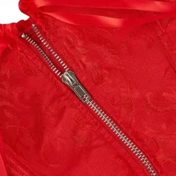 Rococo Punk & Gothic Medieval Overbust Corset Lingerie Bustier Zip-Up 12 Plastic Bones Fancy Dress Women's Royal Wedding Wedding Guest Carnival of Venice Adults' Corset