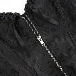 Rococo Punk & Gothic Medieval Overbust Corset Lingerie Bustier Zip-Up 12 Plastic Bones Fancy Dress Women's Royal Wedding Wedding Guest Carnival of Venice Adults' Corset