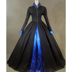 Rococo Victorian Renaissance Floor Length Dress Party Costume Masquerade Plus Size Normal Puff Balloon Sleeve Flare Cuff Sleeve Princess Lace Toile Vintage Ball Gown V Wire Fancy Dress Women's Royal