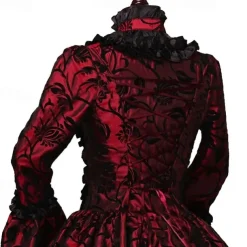 Rococo Victorian 18th Century Floor Length Dress Flare Cuff Sleeve Plus Size Geometric Ball Gown Fancy Dress Royal Christmas Halloween Carnival Party Prom Carnival of Venice Adults' All Seasons