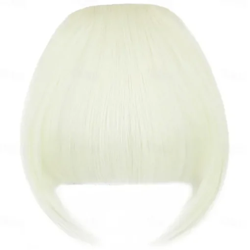 Rose bud Bangs Hair Clip in Bangs Hair Extensions Synthetic Flat Bang with Temples Front Face Fringe Bangs Hair Pieces for Women