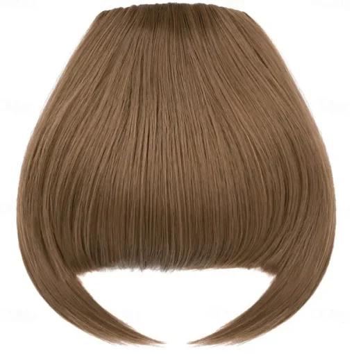 Rose bud Bangs Hair Clip in Bangs Hair Extensions Synthetic Flat Bang with Temples Front Face Fringe Bangs Hair Pieces for Women