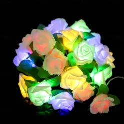 Rose Leaf Fairy String Lights 3M 20LEDs Battery Operation Valentines Wedding Holiday Party Home Garden Decoration