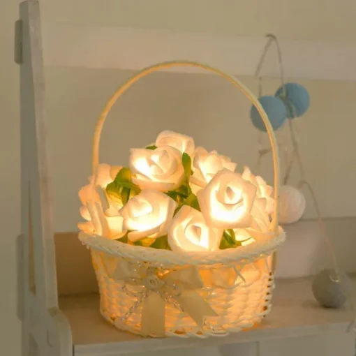 Rose Leaf Fairy String Lights 3M 20LEDs Battery Operation Valentines Wedding Holiday Party Home Garden Decoration