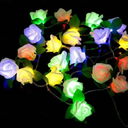 Rose Leaf Fairy String Lights 3M 20LEDs Battery Operation Valentines Wedding Holiday Party Home Garden Decoration