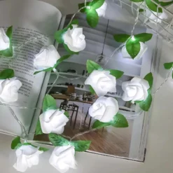 Rose Leaf Fairy String Lights 3M 20LEDs Battery Operation Valentines Wedding Holiday Party Home Garden Decoration