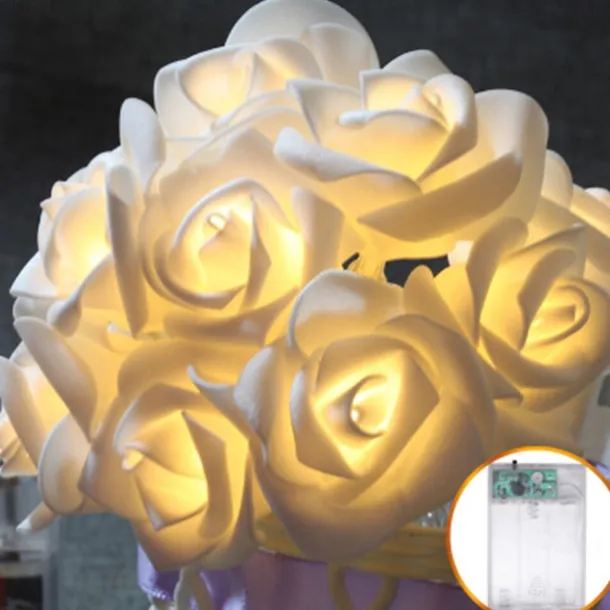 Rose String Lights 3M 30 LEDs Indoor Valentines Wedding Birthday Anniversary Flower Bulbs Decoration