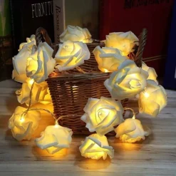 Rose String Lights 3M 30 LEDs Indoor Valentines Wedding Birthday Anniversary Flower Bulbs Decoration