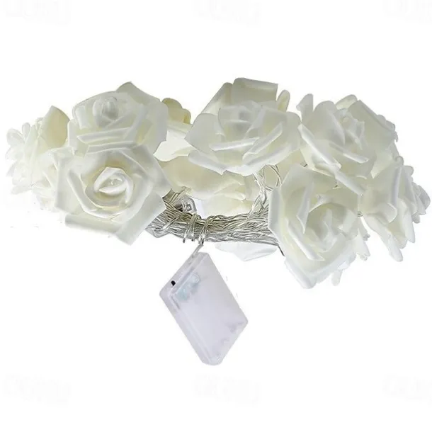 Rose String Lights 3M 30 LEDs Indoor Valentines Wedding Birthday Anniversary Flower Bulbs Decoration