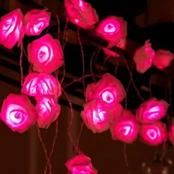 Rose String Lights 3M 30 LEDs Indoor Valentines Wedding Birthday Anniversary Flower Bulbs Decoration