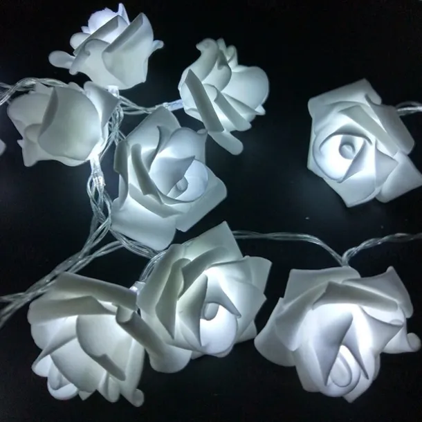 Rose String Lights 3M 30 LEDs Indoor Valentines Wedding Birthday Anniversary Flower Bulbs Decoration