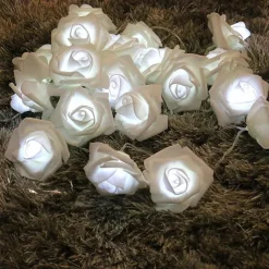 Rose String Lights 3M 30 LEDs Indoor Valentines Wedding Birthday Anniversary Flower Bulbs Decoration