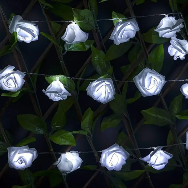 Rose String Lights 3M 30 LEDs Indoor Valentines Wedding Birthday Anniversary Flower Bulbs Decoration