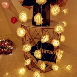Rose String Lights 3M 30 LEDs Indoor Valentines Wedding Birthday Anniversary Flower Bulbs Decoration