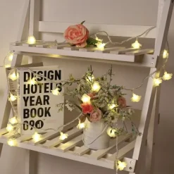 Rose String Lights, 1.5m, 3m, 6m, 10/20/40 LEDs - Warm White Multi-Color Battery Powered Decorative Lights for Valentines Wedding & New Year's Outdoor Parties