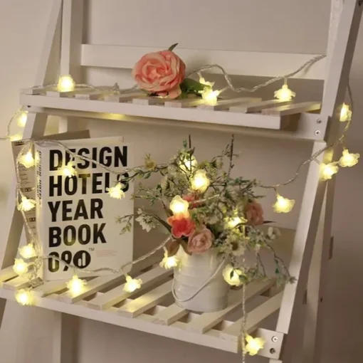 Rose String Lights, 1.5m, 3m, 6m, 10/20/40 LEDs - Warm White Multi-Color Battery Powered Decorative Lights for Valentines Wedding & New Year's Outdoor Parties