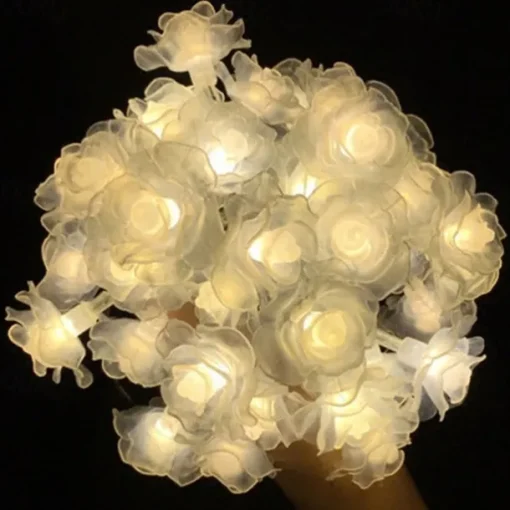 Rose String Lights, 1.5m, 3m, 6m, 10/20/40 LEDs - Warm White Multi-Color Battery Powered Decorative Lights for Valentines Wedding & New Year's Outdoor Parties
