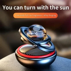 Rotating Solar Powered Car Aromatherapy Car Solid Perfume Air Freshener Air Purifier Car Interior Decoration Accessories