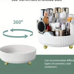 Rotating Storage Rack,Makeup Perfume Organizer, 360 Degree Rotating Cosmetic Desk Storage, Lotions Display Case, Round Gift Tray With Large Capacity, For Your Jewelry