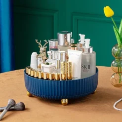 Rotating Storage Rack,Makeup Perfume Organizer, 360 Degree Rotating Cosmetic Desk Storage, Lotions Display Case, Round Gift Tray With Large Capacity, For Your Jewelry