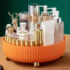 Rotating Storage Rack,Makeup Perfume Organizer, 360 Degree Rotating Cosmetic Desk Storage, Lotions Display Case, Round Gift Tray With Large Capacity, For Your Jewelry
