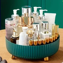 Rotating Storage Rack,Makeup Perfume Organizer, 360 Degree Rotating Cosmetic Desk Storage, Lotions Display Case, Round Gift Tray With Large Capacity, For Your Jewelry