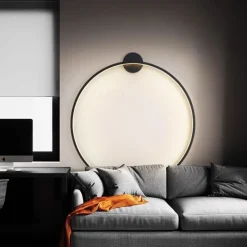 Round Indoor Led Wall Lights Wall Sconces Modern Ring Wall Mounted Lighting Fixture Mid Century Circle Wall Lamps Decor Wall Gold Black 85-265V