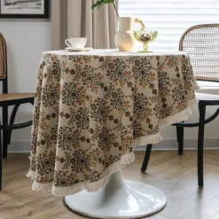 Round Tablecloths Elegant and Durable Table Covers Perfect for Dining and Kitchen Tables Ideal for Everyday Use or Special Occasions