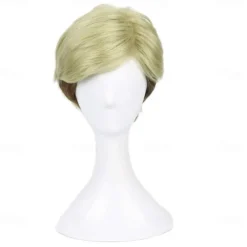 RUIMING Erwin Smith WigAttack on Titan Cosplay Costume Light Golden Gradient Short HairGoldbrown Halloween Wigs