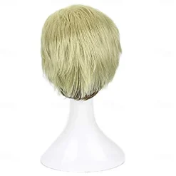 RUIMING Erwin Smith WigAttack on Titan Cosplay Costume Light Golden Gradient Short HairGoldbrown Halloween Wigs