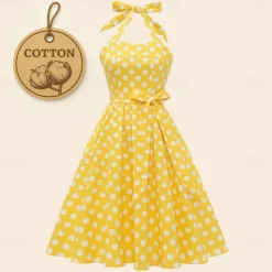 50s A-Line Dress Retro Vintage 1950s Cocktail Dress Dailywear Dress Party Costume Flare Dress Women's Costume Vintage Cosplay Party / Evening Dress