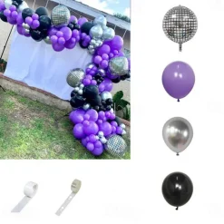 80s and 90s Theme Balloon Chain Set Arch Disco 4D Radio Balloon Retro Party Decoration