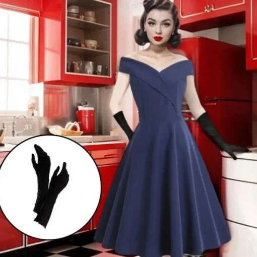 1950s Cocktail Dress Vintage Dress Dress A-Line Dress Tea Dress Flare Dress Women's Off Shoulder Costume Vintage Cosplay Homecoming Wedding Party Sleeveless Knee Length A-Line Dress