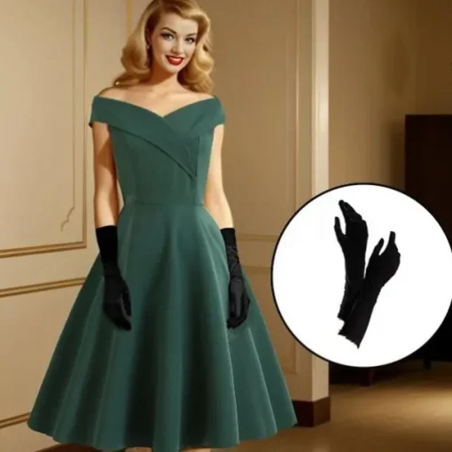 1950s Cocktail Dress Vintage Dress Dress A-Line Dress Tea Dress Flare Dress Women's Off Shoulder Costume Vintage Cosplay Homecoming Wedding Party Sleeveless Knee Length A-Line Dress
